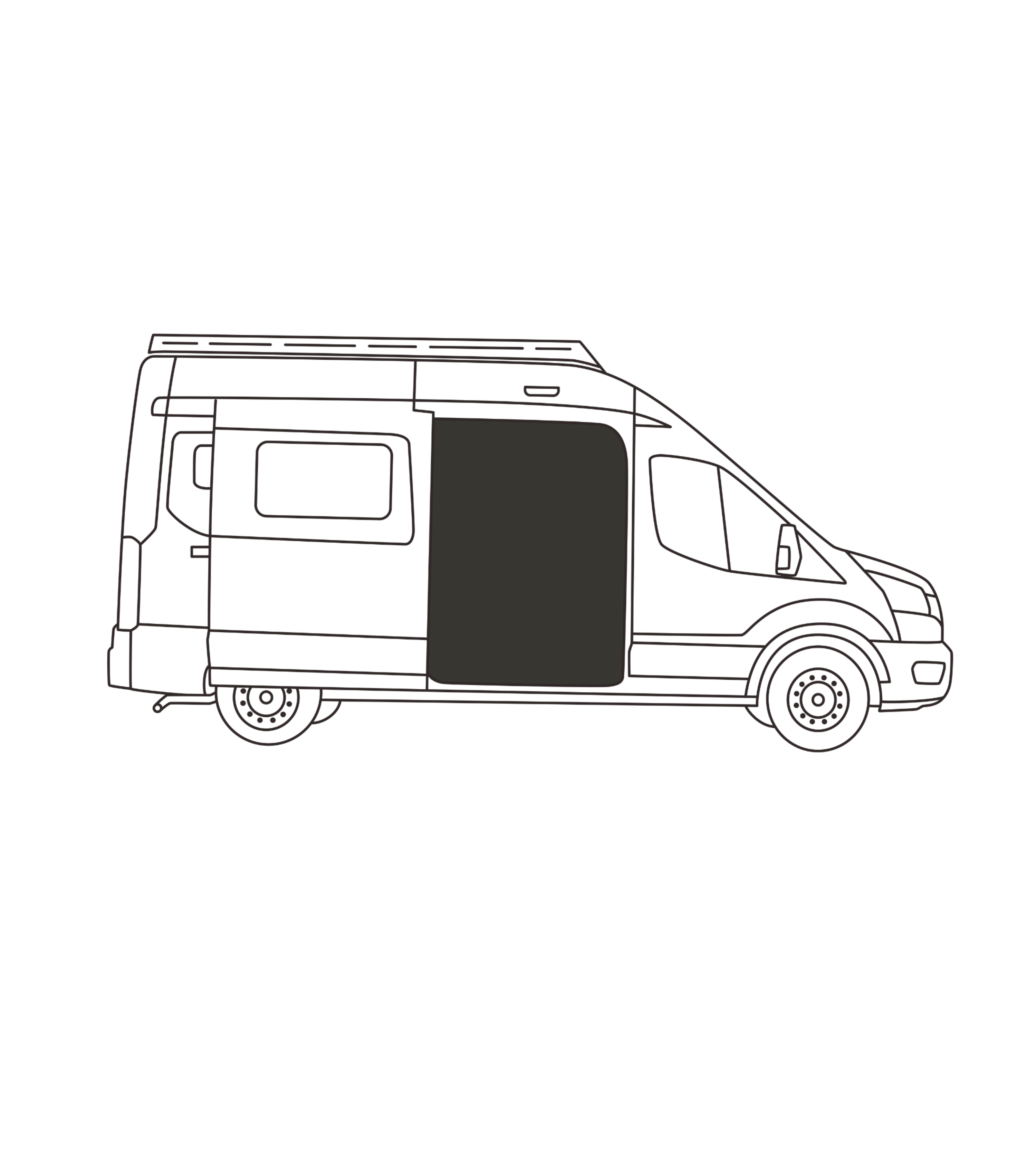 Transit side door screen