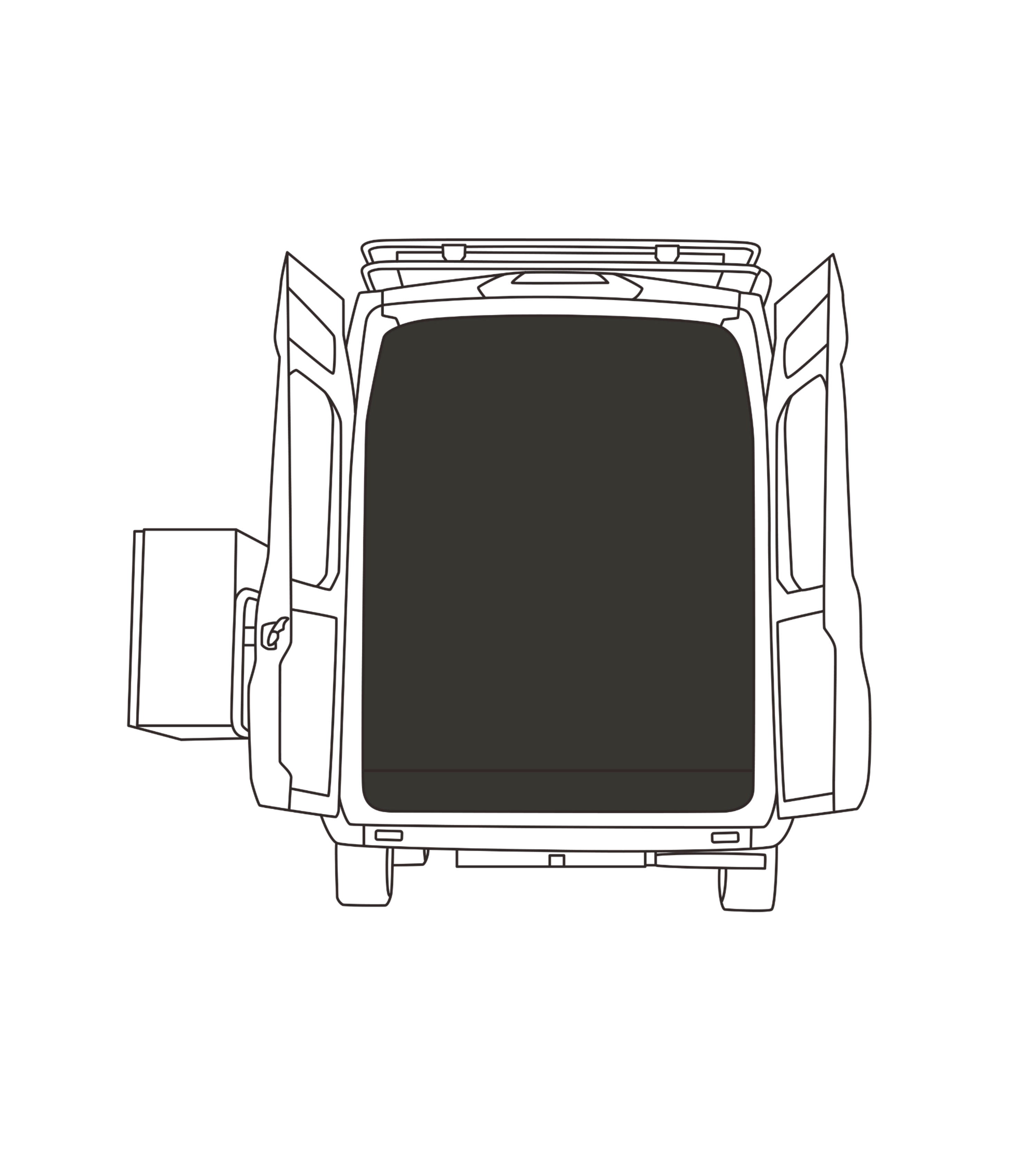 Transit rear door screen (Medium roof)