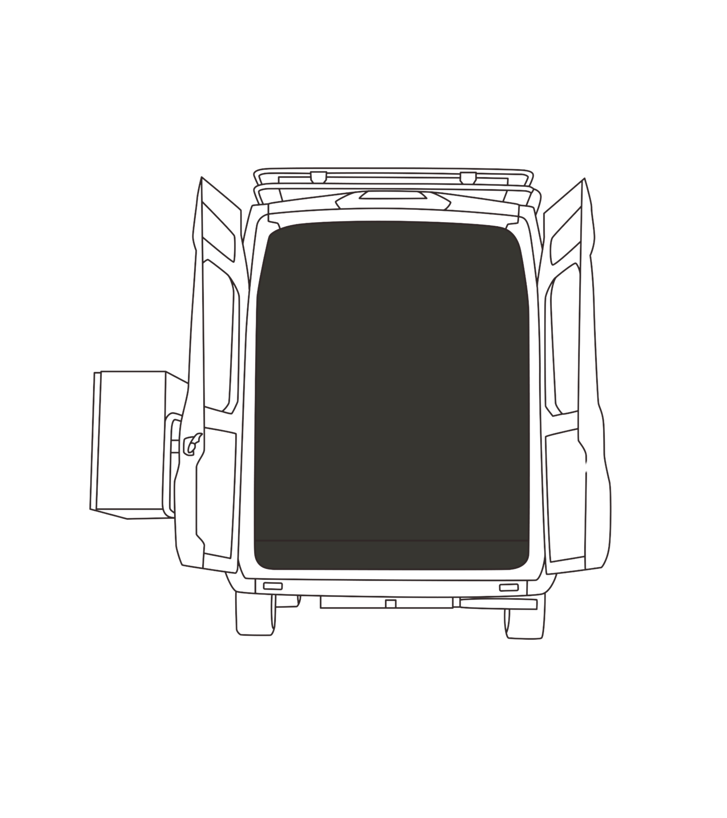 Insulated partition for Transit rear screen (Medium roof)